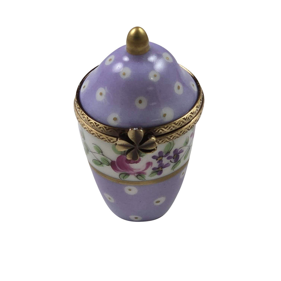Light Purple Gold Dot Jar High Lid