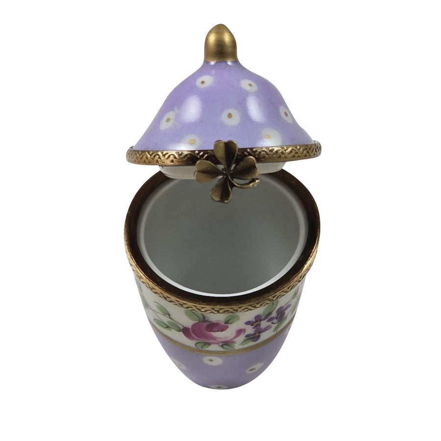 Light Purple Gold Dot Jar High Lid