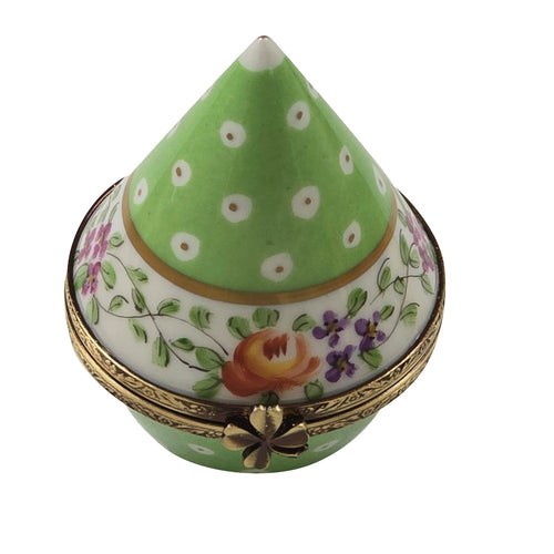 LIGHT GREEN GOLD DOTS CONICAL