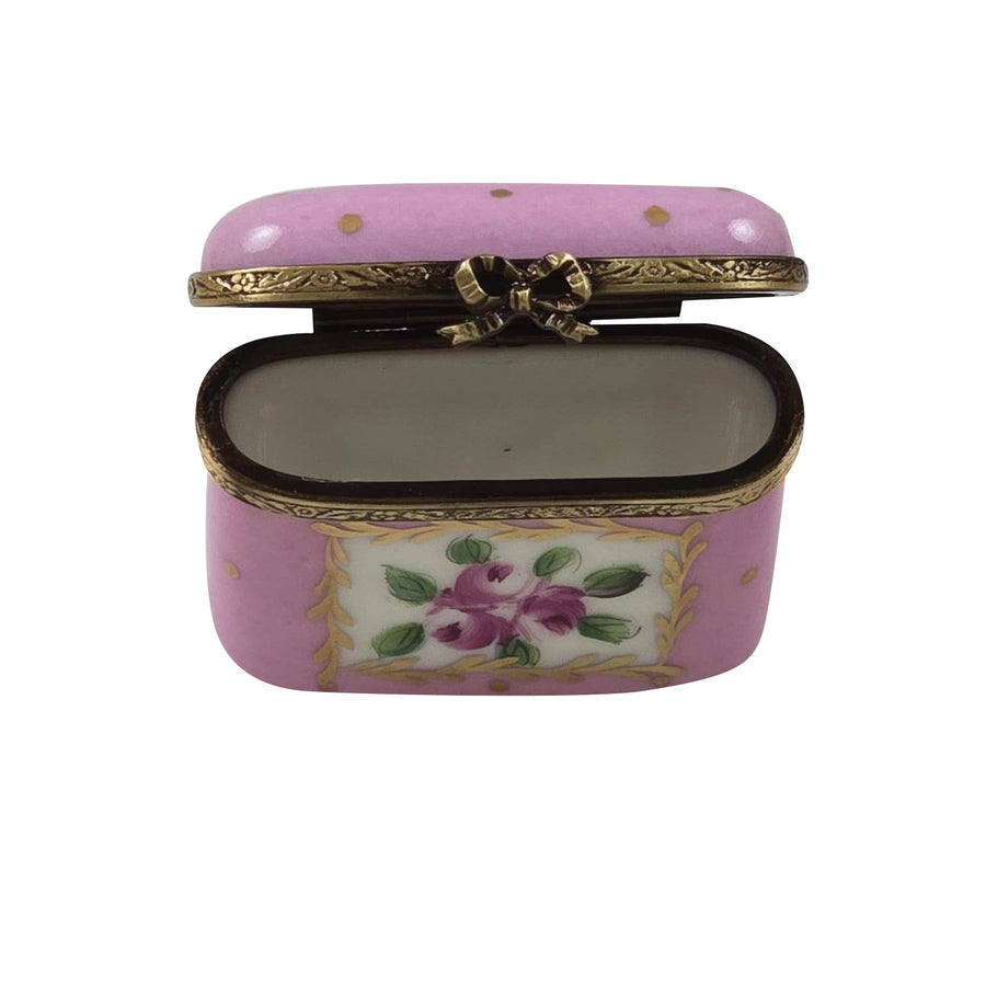 PINK GOLD DOTS SMALL OVAL