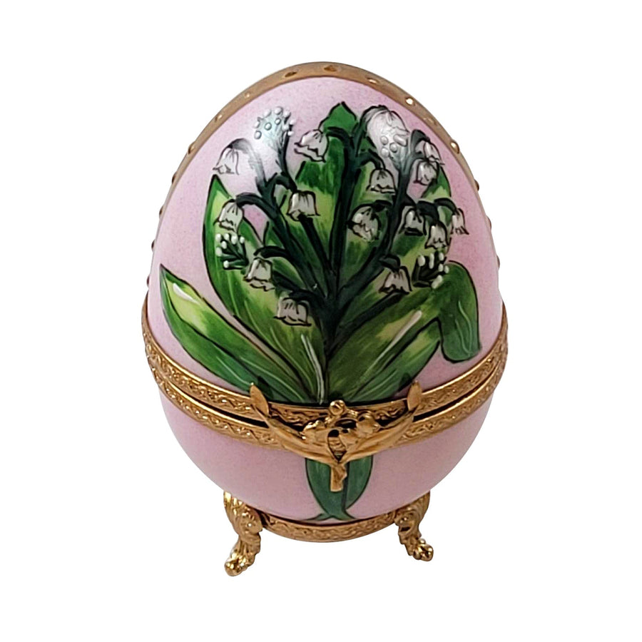 Lily Of The Valley Egg Porcelain Limoges garden flowers traditional egg French Trinket Box