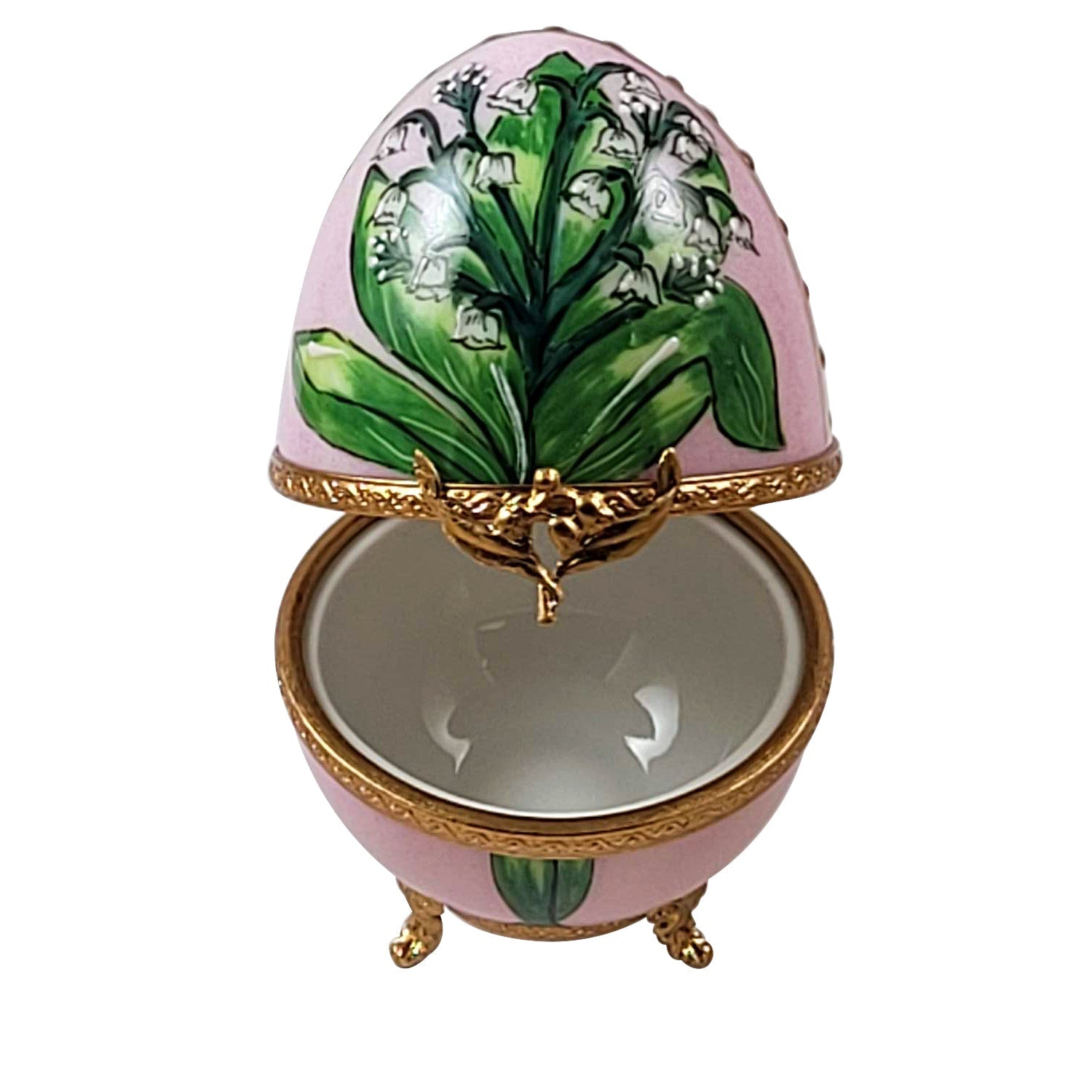 Lily Of The Valley Egg Porcelain Limoges garden flowers traditional egg French Trinket Box