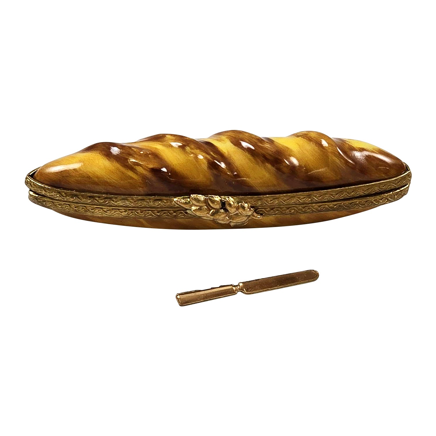 BAGUETTE 2 Knife Porcelain Limoges food French Trinket Box