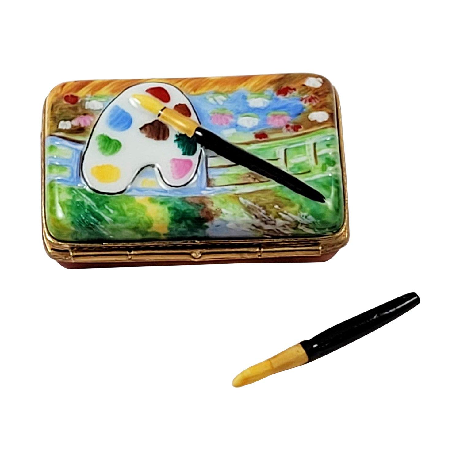 Painted Monet Japanese Footbridge Porcelain Limoges art Rochard Limoges Box French Trinket Box