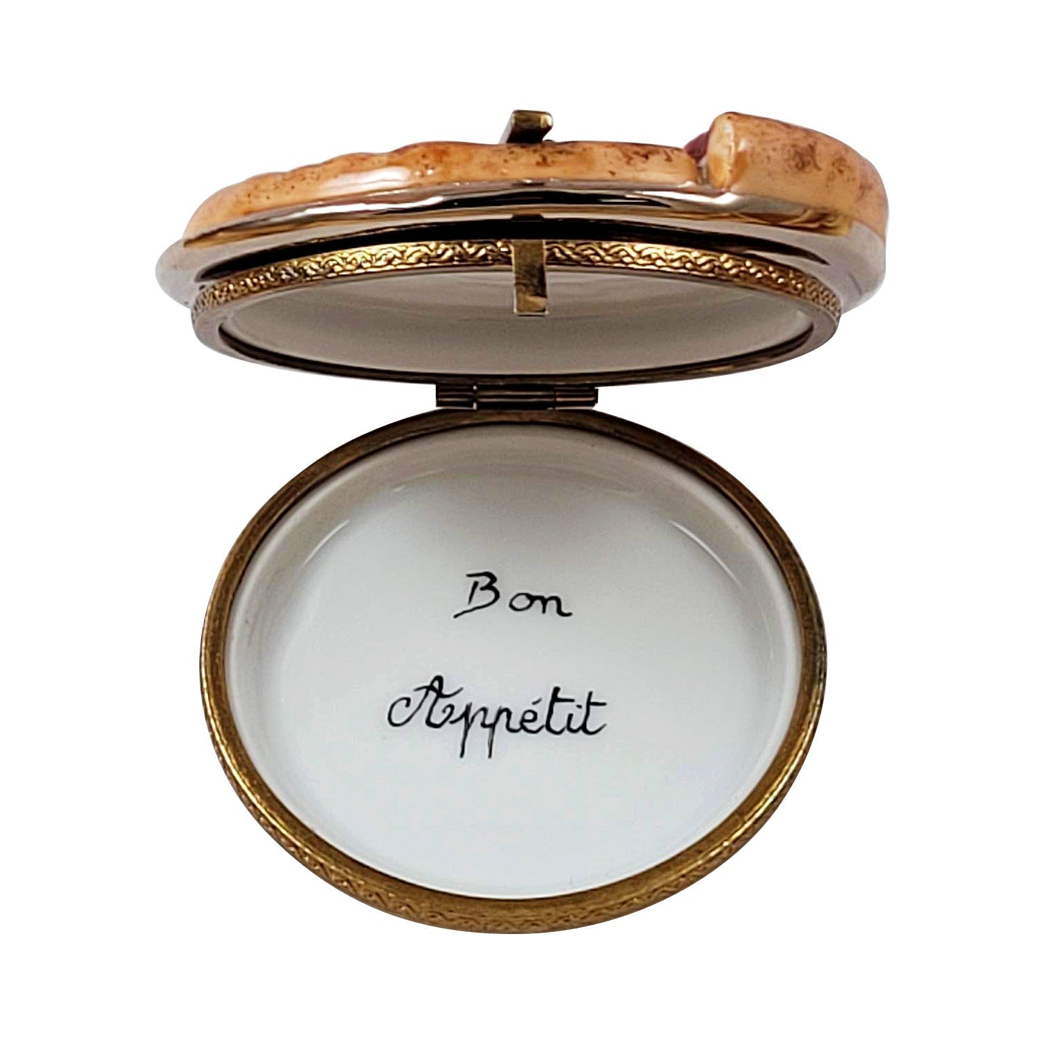 Pizza Pie food Porcelain Limoges Food French Trinket Box
