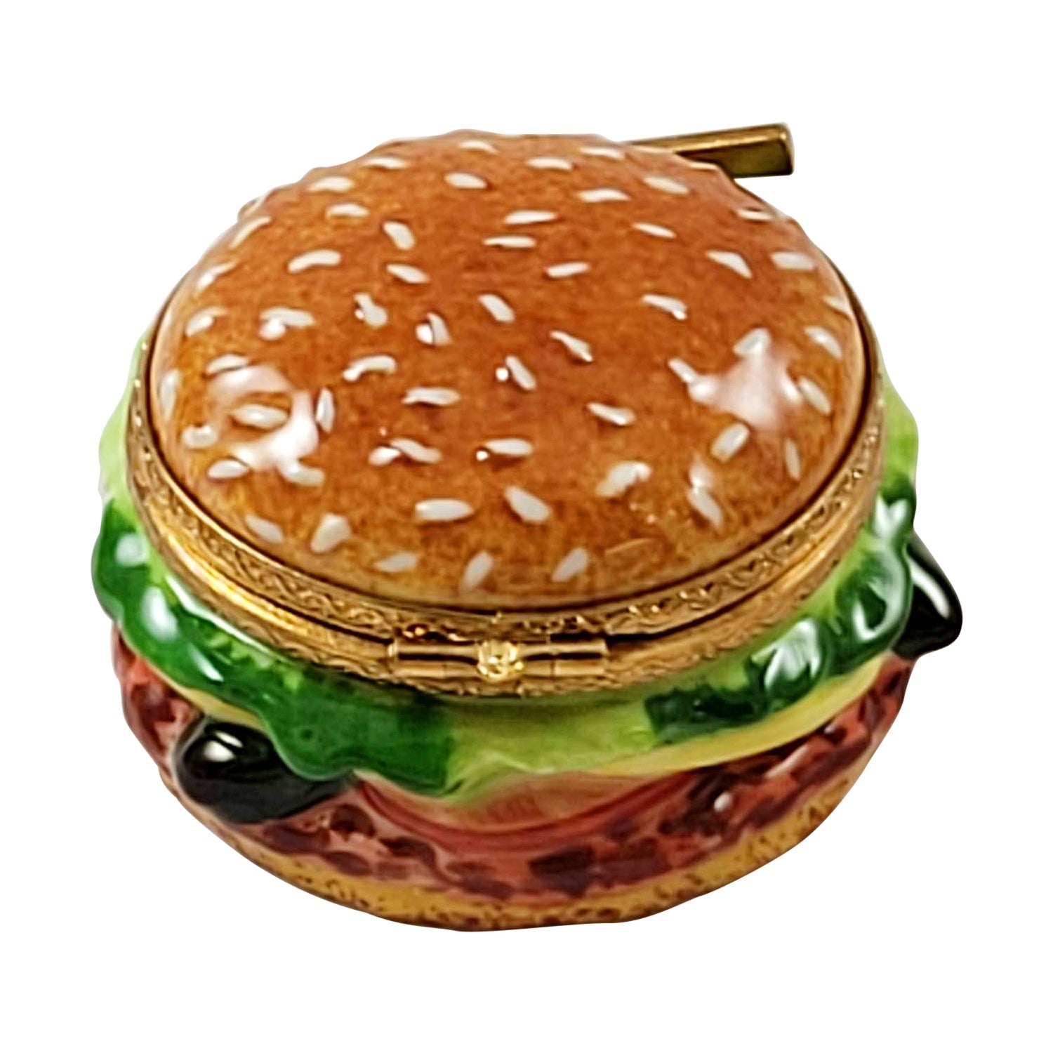Hamburger Porcelain Limoges Food French Trinket Box