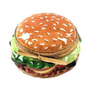 Delicious juicy hamburger with lettuce, cheese, and tomato on a sesame seed bun