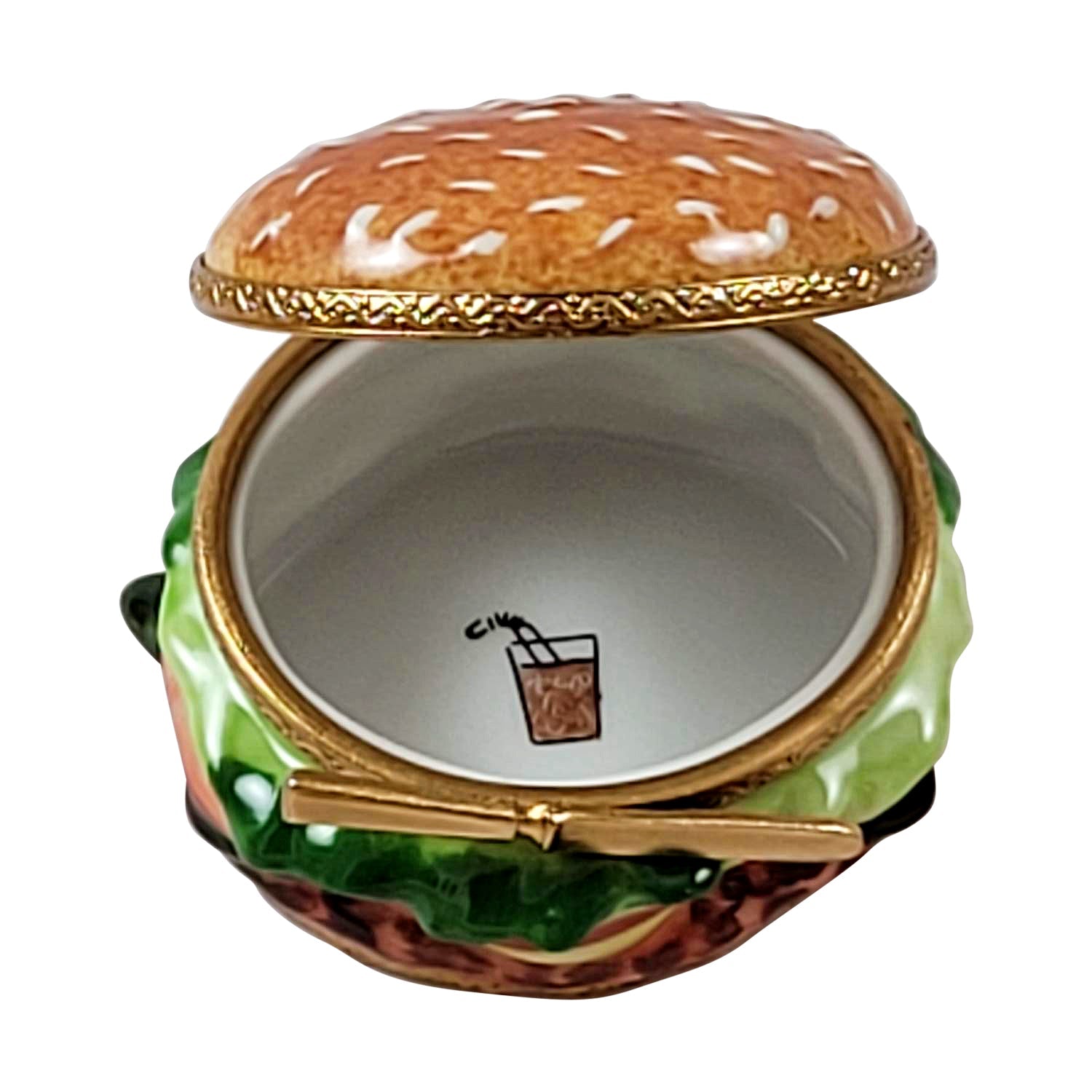 Hamburger Porcelain Limoges Food French Trinket Box