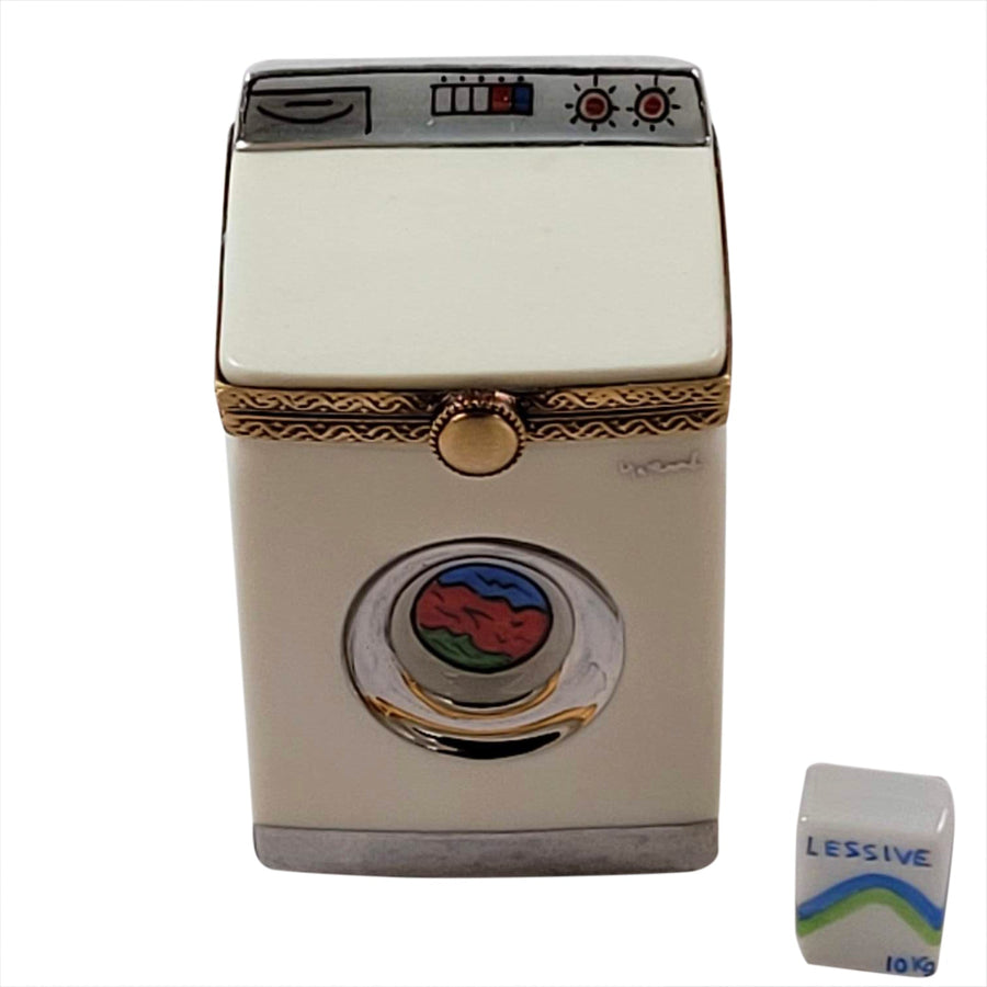 Washing Machine w Detergent Porcelain Limoges home mother French Trinket Box