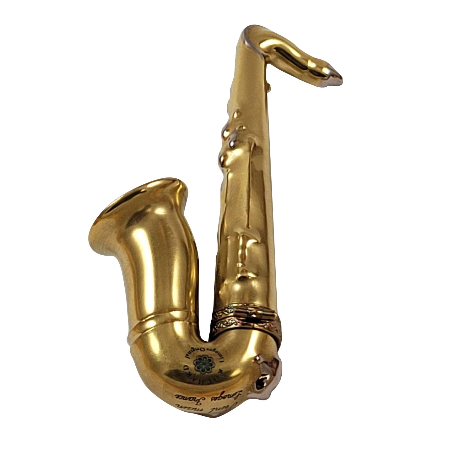 Saxophone musical instrument Porcelain Limoges Music French Trinket Box