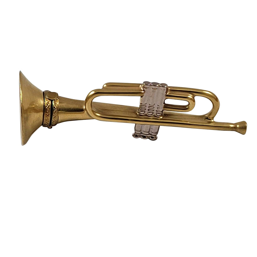Trumpet music instrument Porcelain Limoges music French Trinket Box
