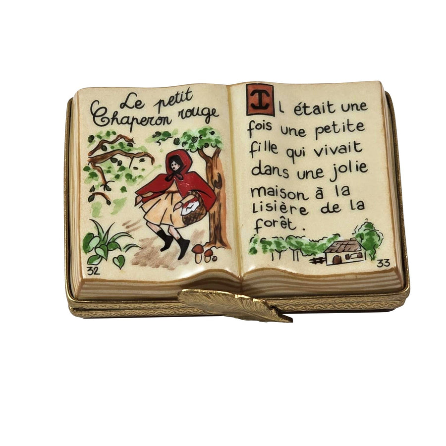 Little Red Riding Hood Book Fairy Tale Porcelain Limoges france book baby French Trinket Box