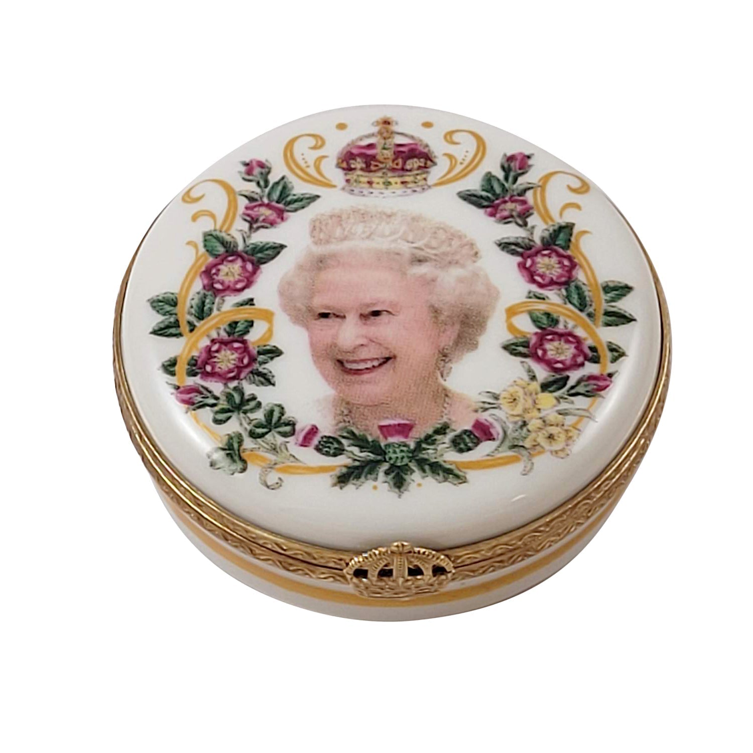 QUEEN ELIZABETH United Kingdom England Porcelain Limoges trinket box traditional travel world French Trinket Box