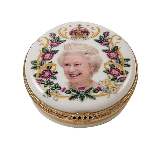 QUEEN ELIZABETH United Kingdom England Porcelain Limoges trinket box traditional travel world French Trinket Box