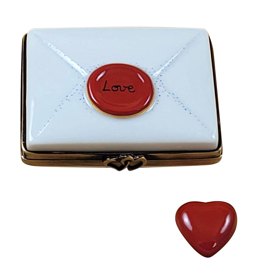 Love letter with heart Porcelain Limoges Heart French Trinket Box
