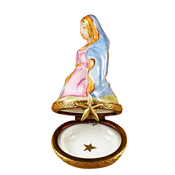 Eight Piece Mini hinged Nativity w Stable Porcelain Limoges nativity religion christian French Trinket Box