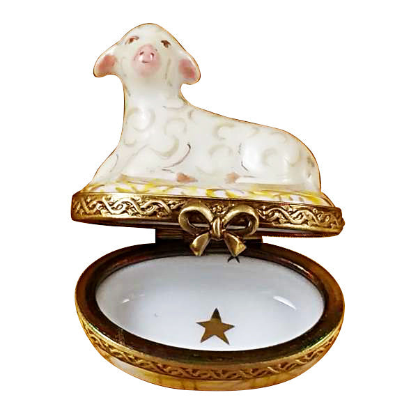 Eight Piece Mini hinged Nativity w Stable Porcelain Limoges nativity religion christian French Trinket Box