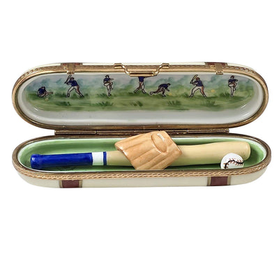 A wooden baseball bat with a worn leather grip and a white baseball
###