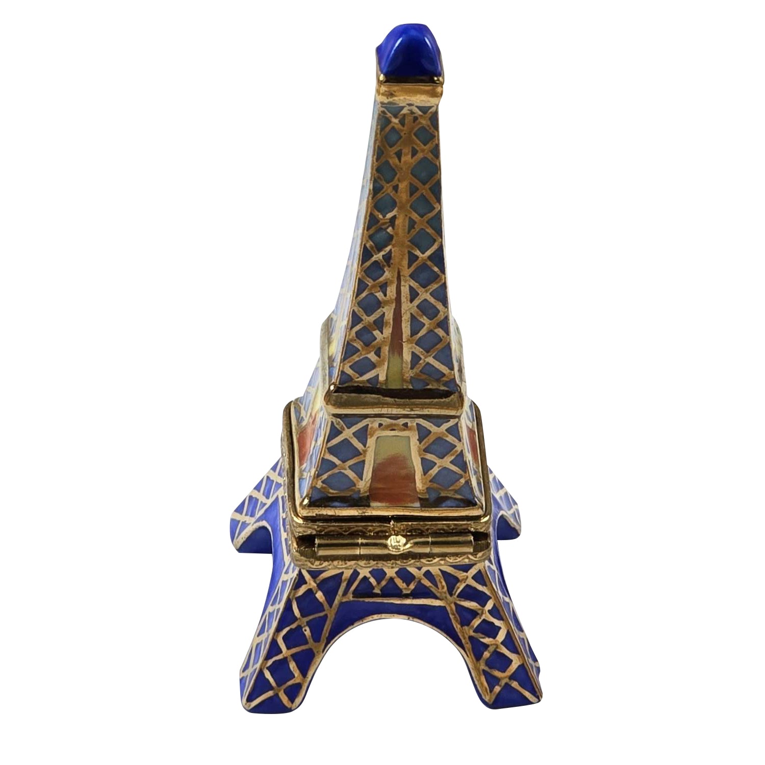 Blue Eiffel Tower Porcelain Limoges paris france monuments French Trinket Box