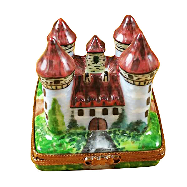 European castle Porcelain Limoges travel monument French Trinket Box