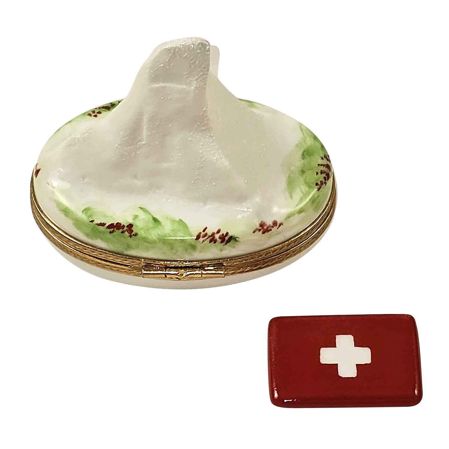 Matterhorn w Switzerland Horn Porcelain Limoges Travel Monument French Trinket Box