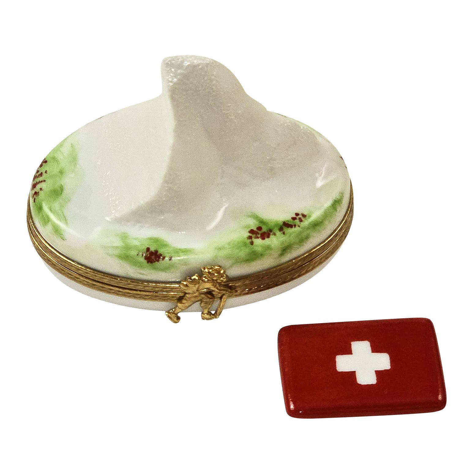 Matterhorn w Switzerland Horn Porcelain Limoges Travel Monument French Trinket Box