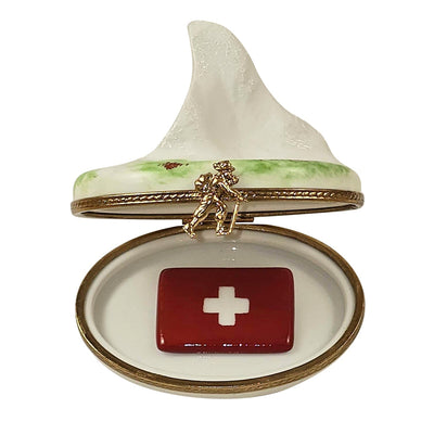 Matterhorn w Switzerland Horn Porcelain Limoges Travel Monument French Trinket Box