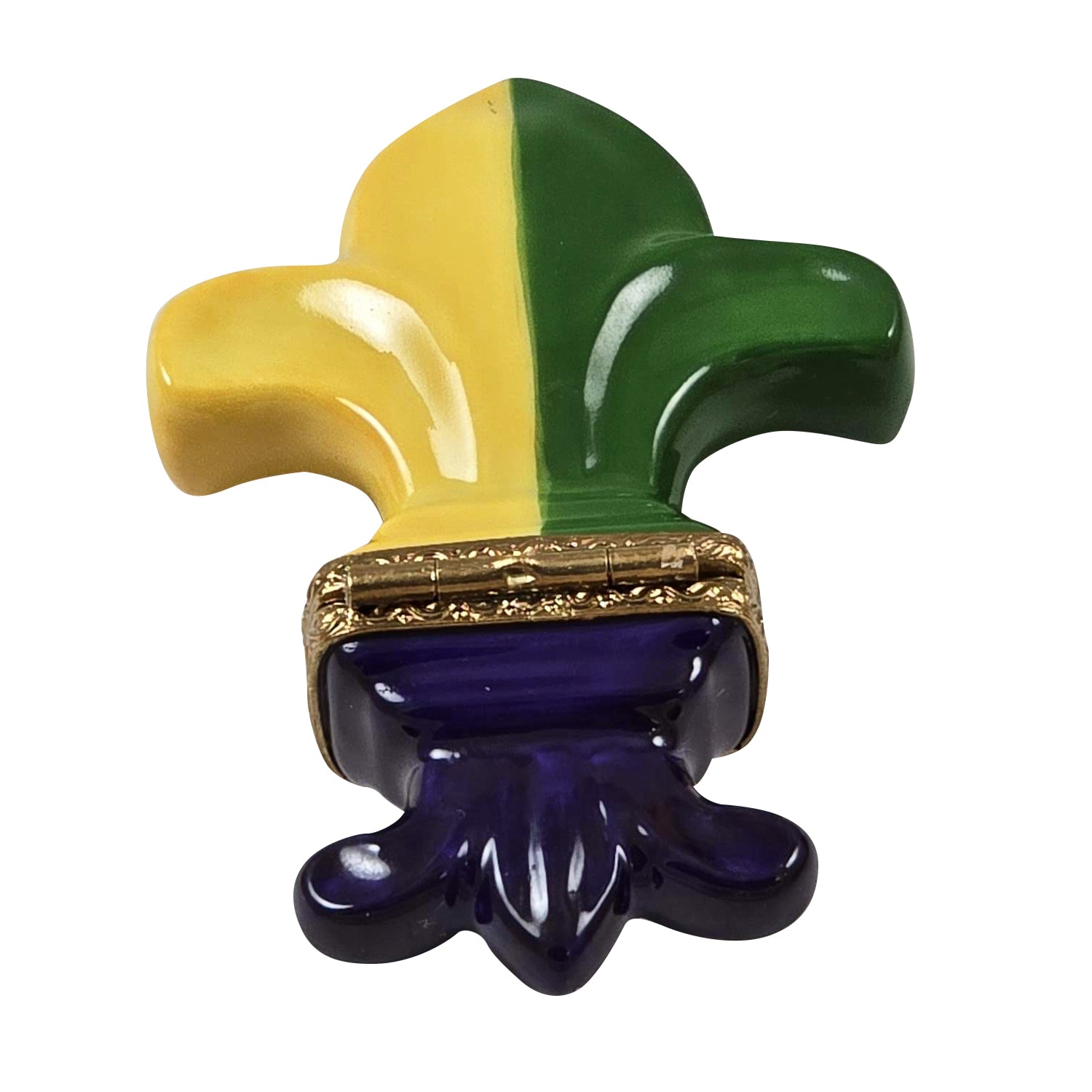 Fleur de Lys - Mardi Gras Porcelain Limoges Paris France French Trinket Box