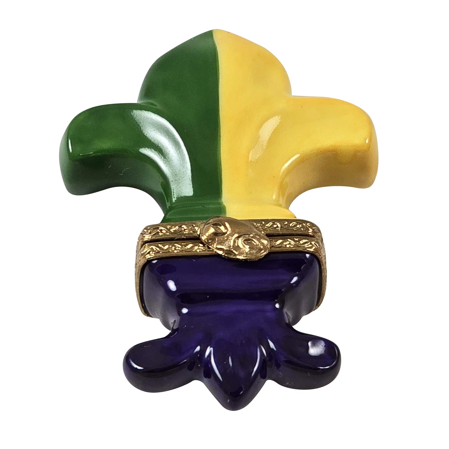 Fleur de Lys - Mardi Gras Porcelain Limoges Paris France French Trinket Box