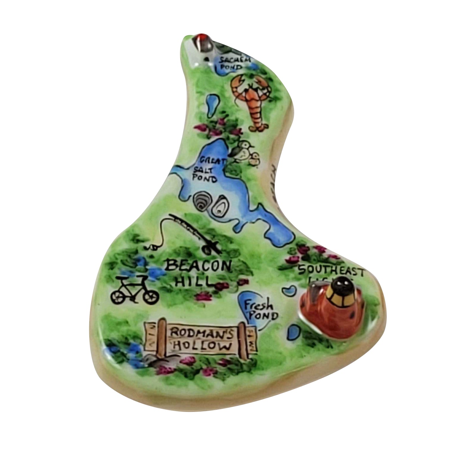 Block island Rhode Island w Orb Porcelain Limoges limoges boxes French Trinket Box