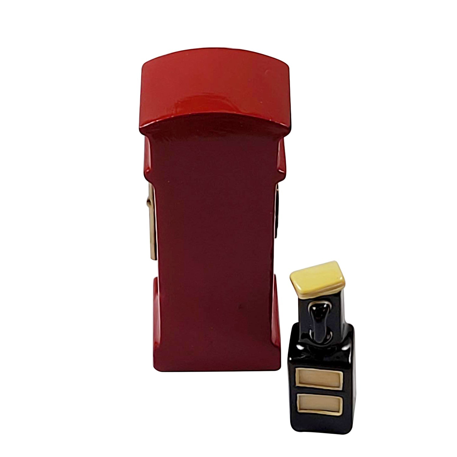 British Phone Booth w Removeable Phone Porcelain Limoges World Travel French Trinket Box