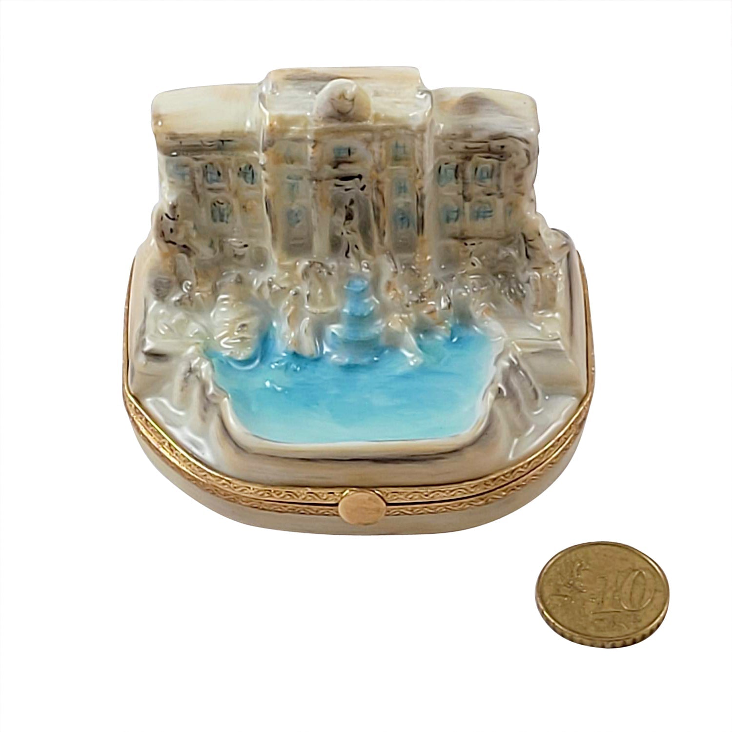 Trevi Fountain Rome Porcelain Limoges travel monuments French Trinket Box