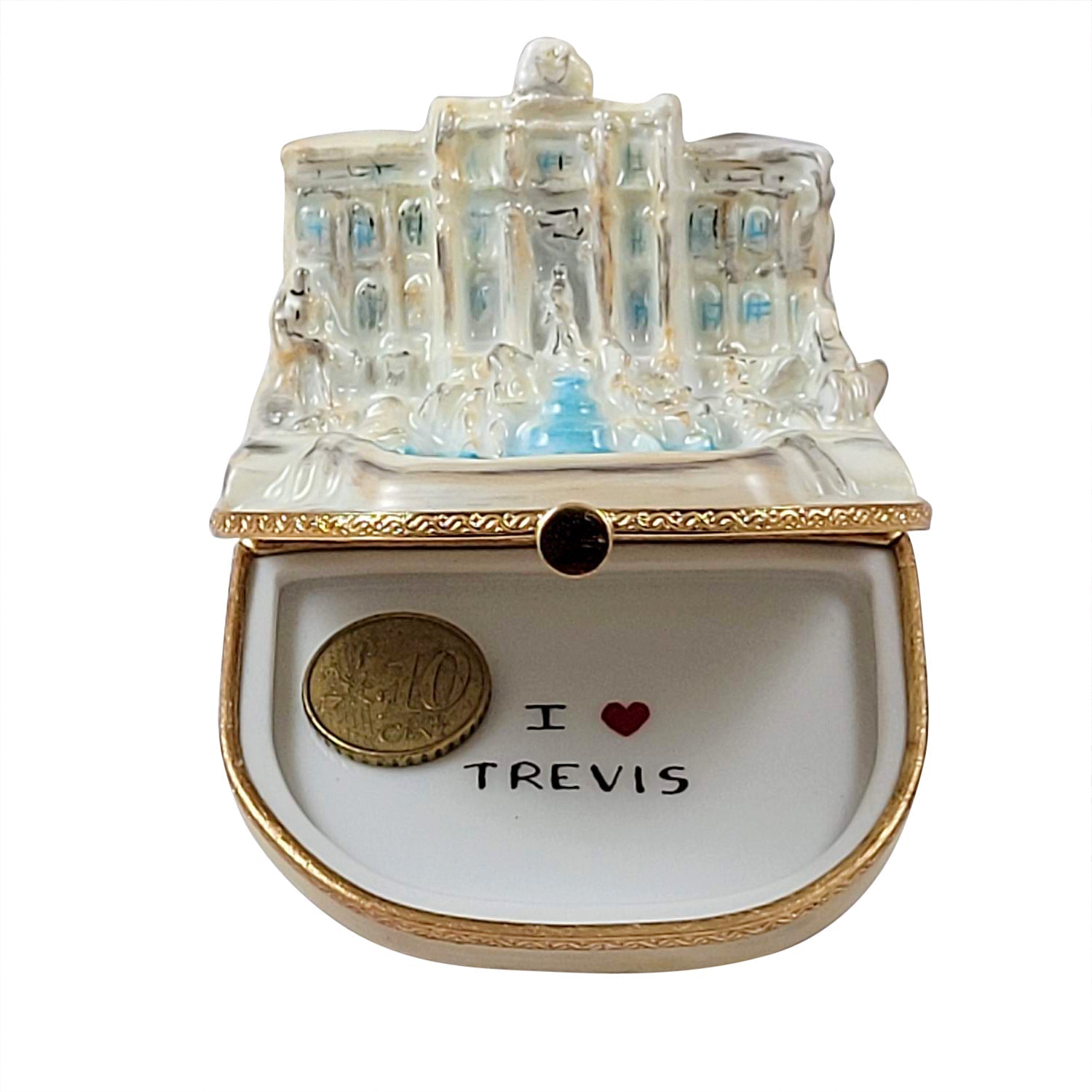 Trevi Fountain Rome Porcelain Limoges travel monuments French Trinket Box