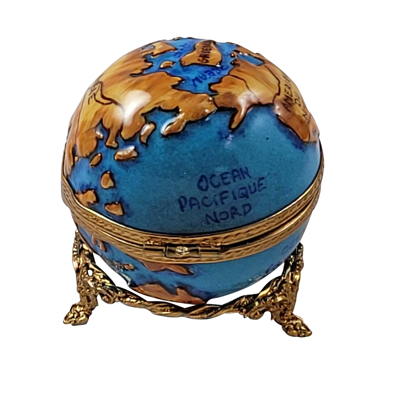 You mean the world to me world globe Porcelain Limoges travel love French Trinket Box