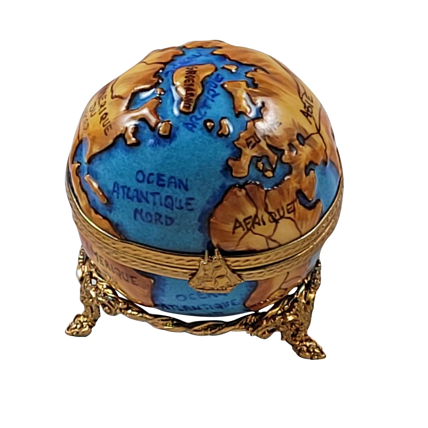 You mean the world to me world globe Porcelain Limoges travel love French Trinket Box