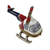 Helicopter Porcelain Limoges travel moving vehicle French Trinket Box