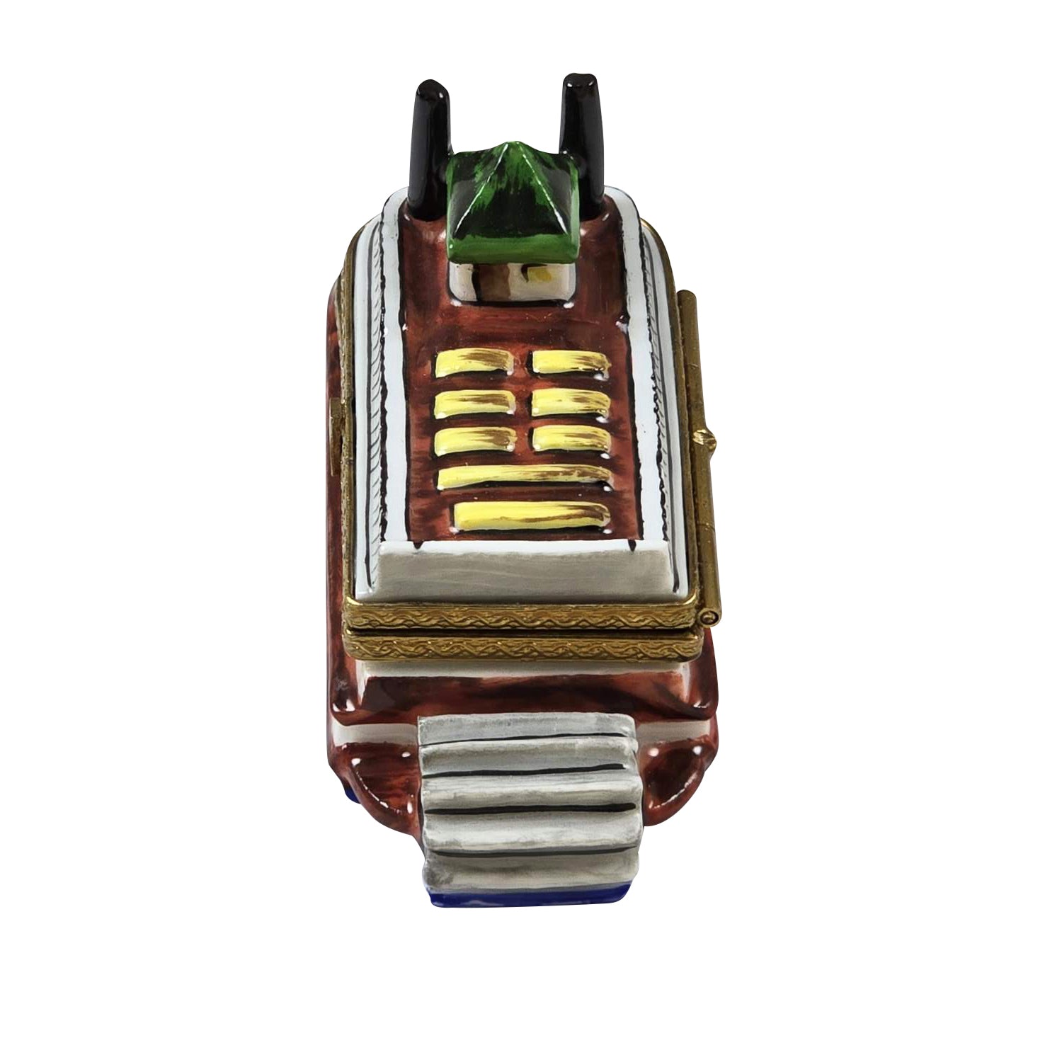 Paddle River Boat Porcelain Limoges Vehicle Moving French Trinket Box