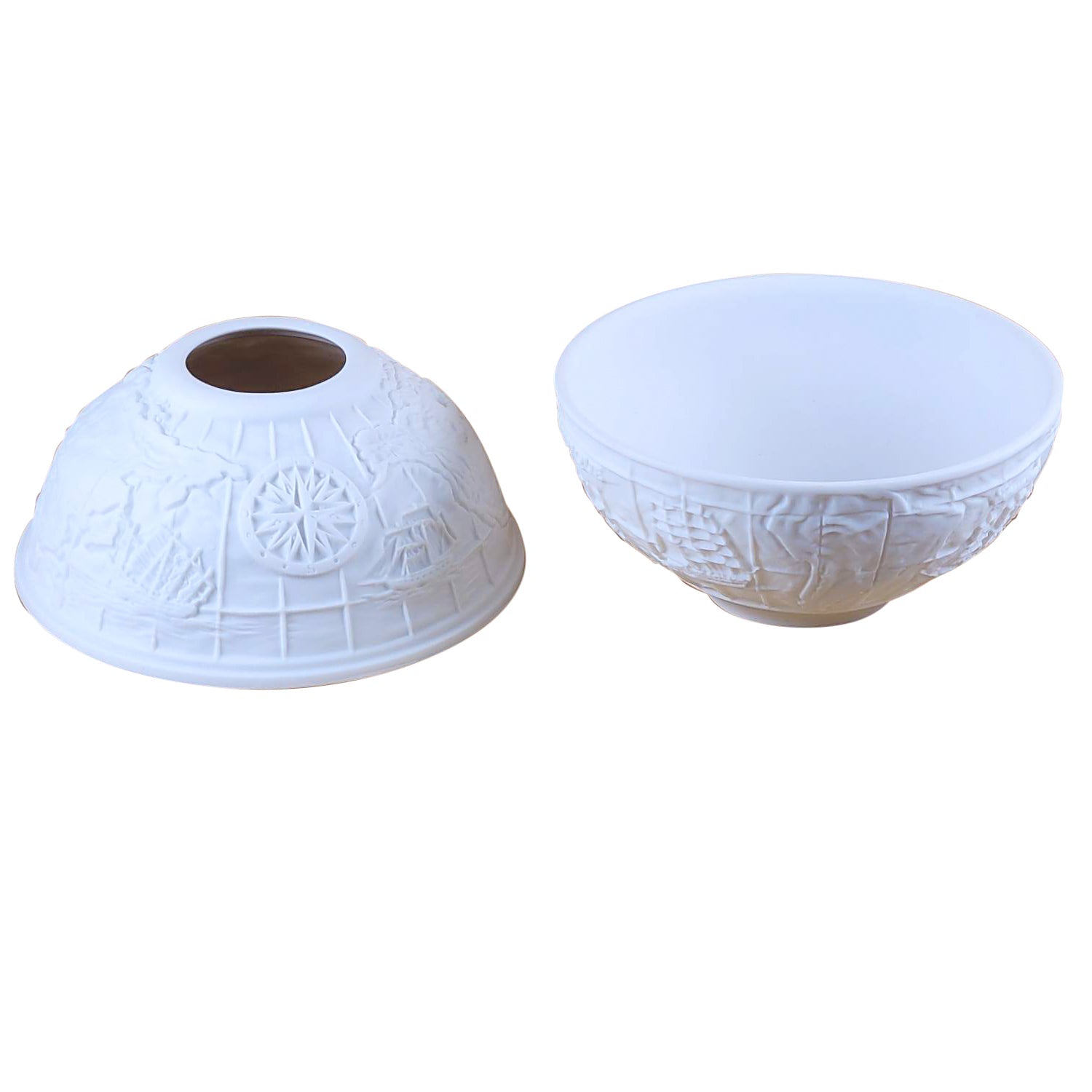 Map Votive Light Lithosphere Limoges Porcelain