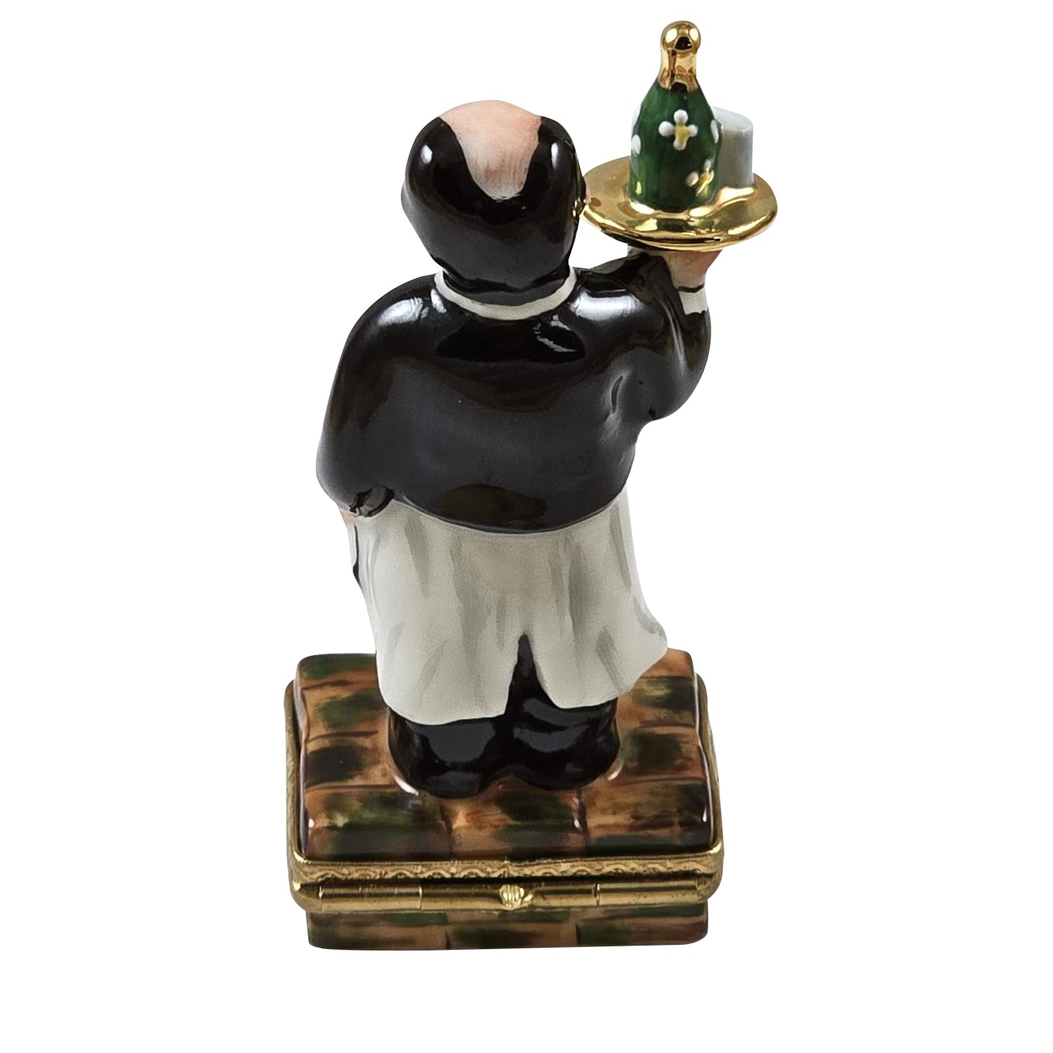 Sommelier Waiter w Bottle Porcelain Limoges wine spirit men France Limoges Box French Trinket Box