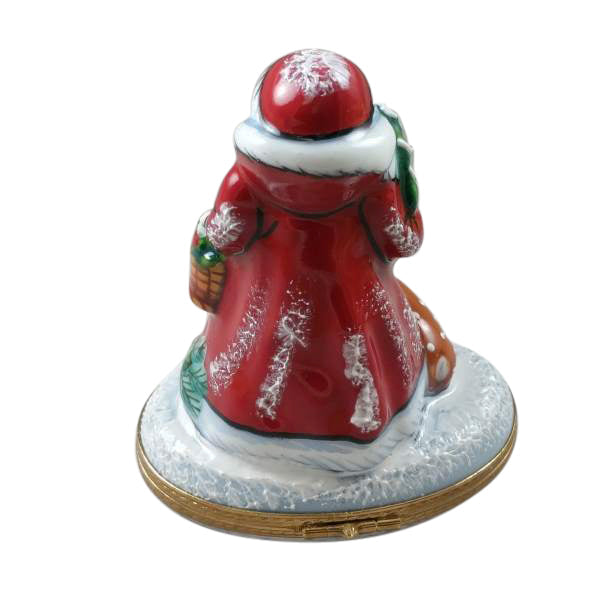 Santa with Reindeer and Removable Gift Limoges Box