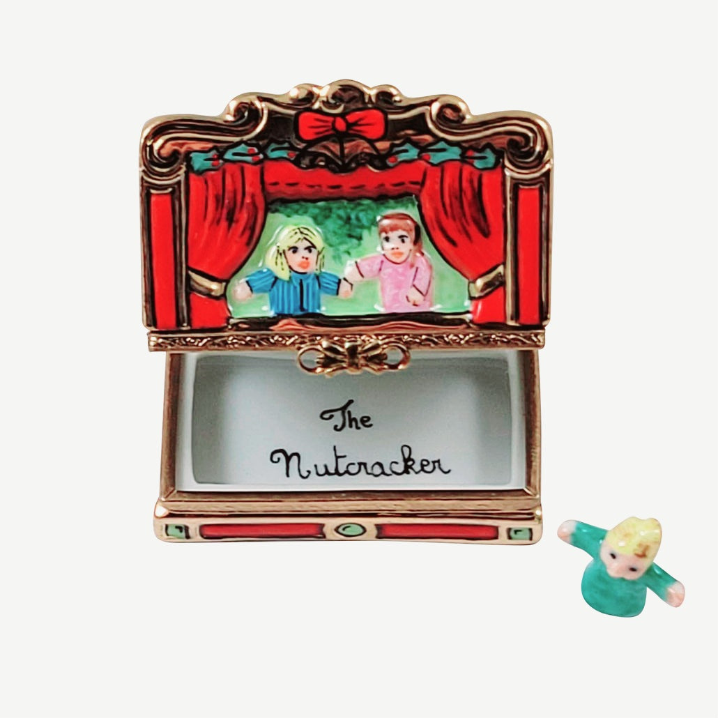 NUTCRACKER THEATRE Porcelain Limoges christmas xmas art theater dance music French Trinket Box