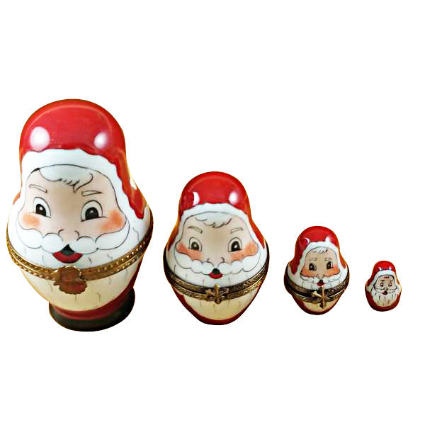 Four Nesting Santa Claus Limoges Box Porcelain Limoges Santa Claus Limoges Boxes French Trinket Box