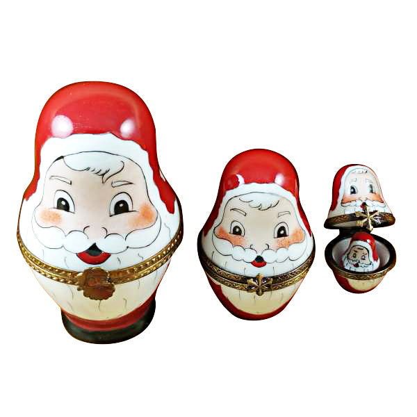 Four Nesting Santa Claus Limoges Box Porcelain Limoges Santa Claus Limoges Boxes French Trinket Box