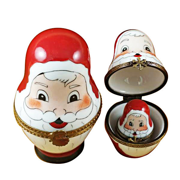 Four Nesting Santa Claus Limoges Box Porcelain Limoges Santa Claus Limoges Boxes French Trinket Box