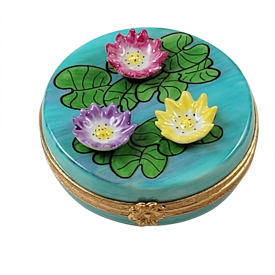 MONET'S WATER LILIES Porcelain Limoges garden art French Trinket Box