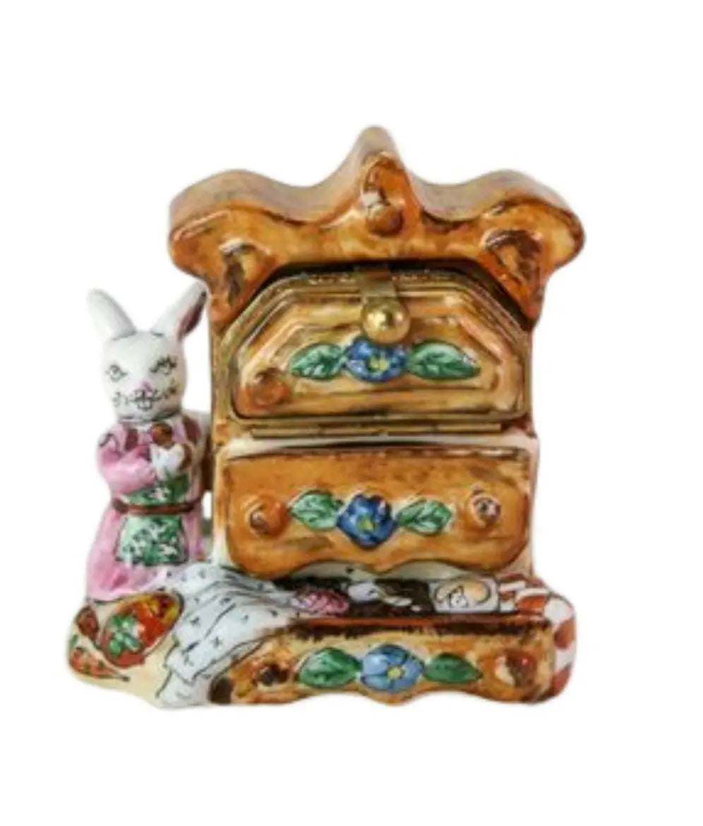 Rabbit Dresser Porcelain Limoges mice rabbit limoges boxes French Trinket Box