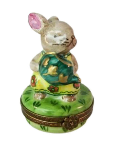 Rabbit Watering Can Porcelain Limoges mice rabbit limoges boxes French Trinket Box