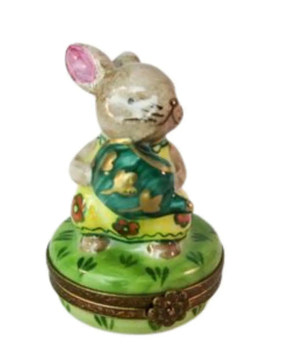 Rabbit Watering Can Porcelain Limoges mice rabbit limoges boxes French Trinket Box