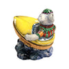 Rabbit in Boat Limoges Box Porcelain Figurine-vehicle rabbit-CH7N227