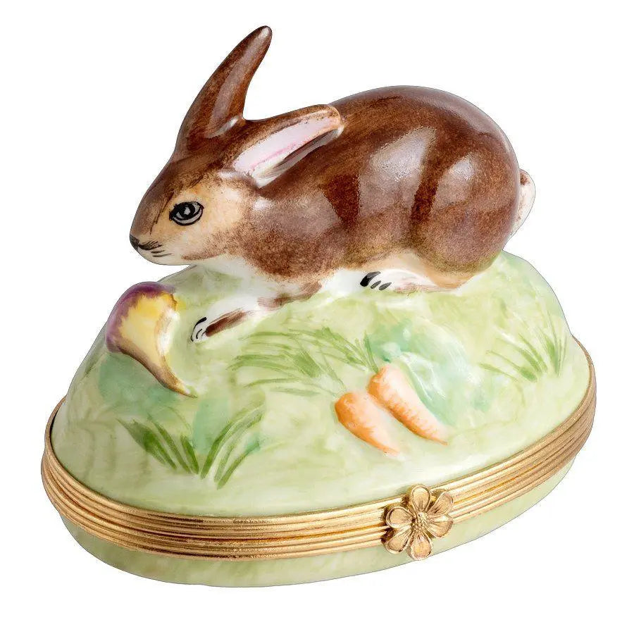 Rabbit Porcelain Limoges rabbits mouse French Trinket Box